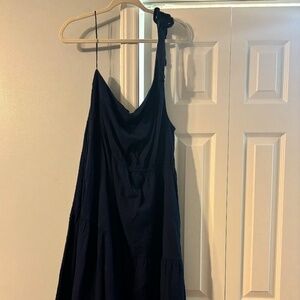 Navy Blue one shoulder Dress size L